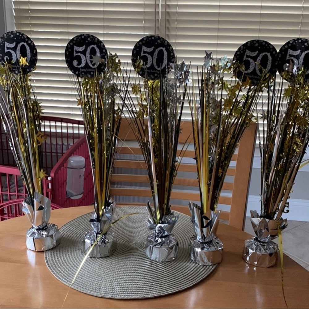 50th Birthday Spray Centerpiece- Sparkling Celebration
